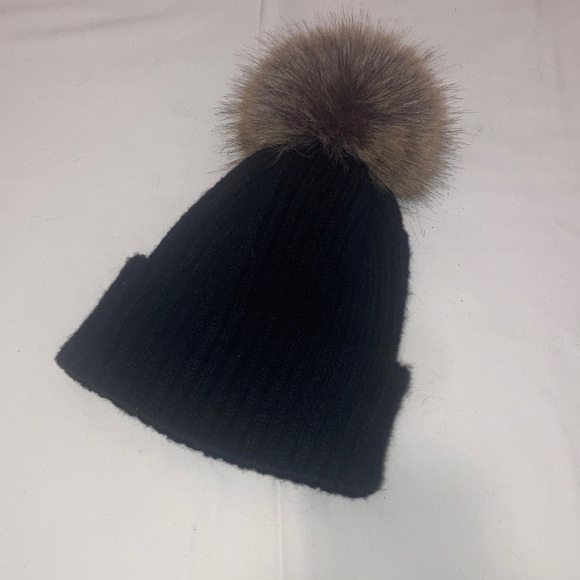 Mini Black Knit Pom-Pom Beanie - Picture 2 of 2